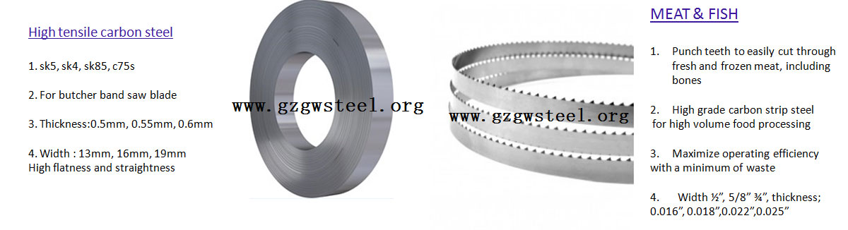 Butcher band saw blade with material SK5 China Manufacturer